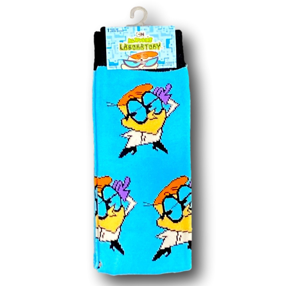 3/$20 Dexter's Laboratory Cartoon Network Funny Novelty Crew Socks - NWT